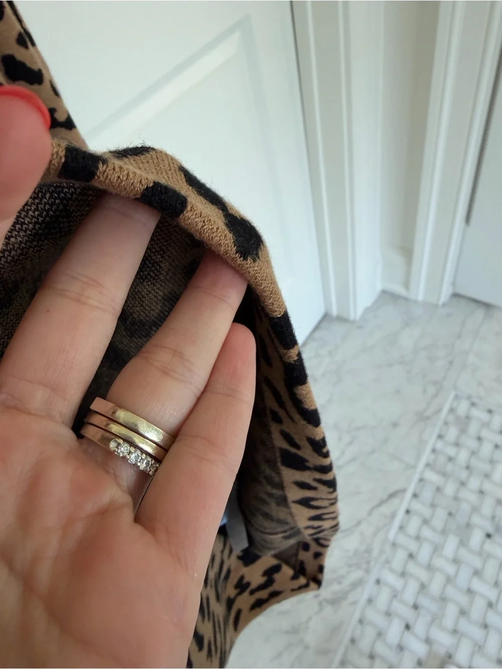 NWT - J Crew Leopard Crewneck Sweater Dress - Tan and Black
